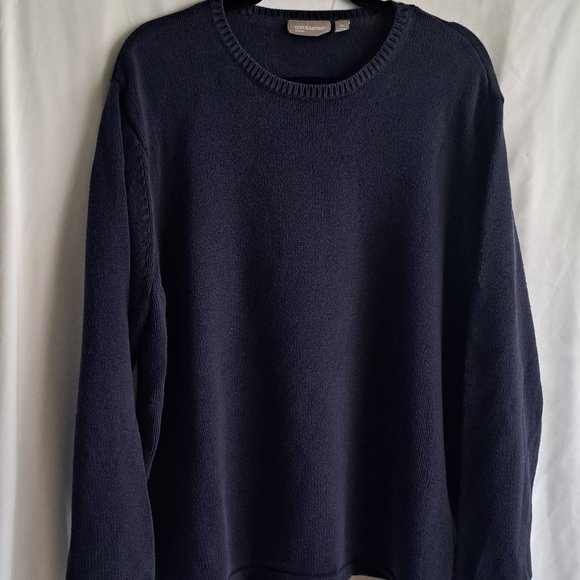 Sweater, 2XL, Dark Blue, Long Sleeve, Croft & Barrow, Crew Neck, Casual - Picture 3 of 8